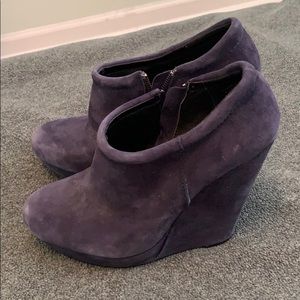 Trouve Navy Blue Suede Bootie, sz 7